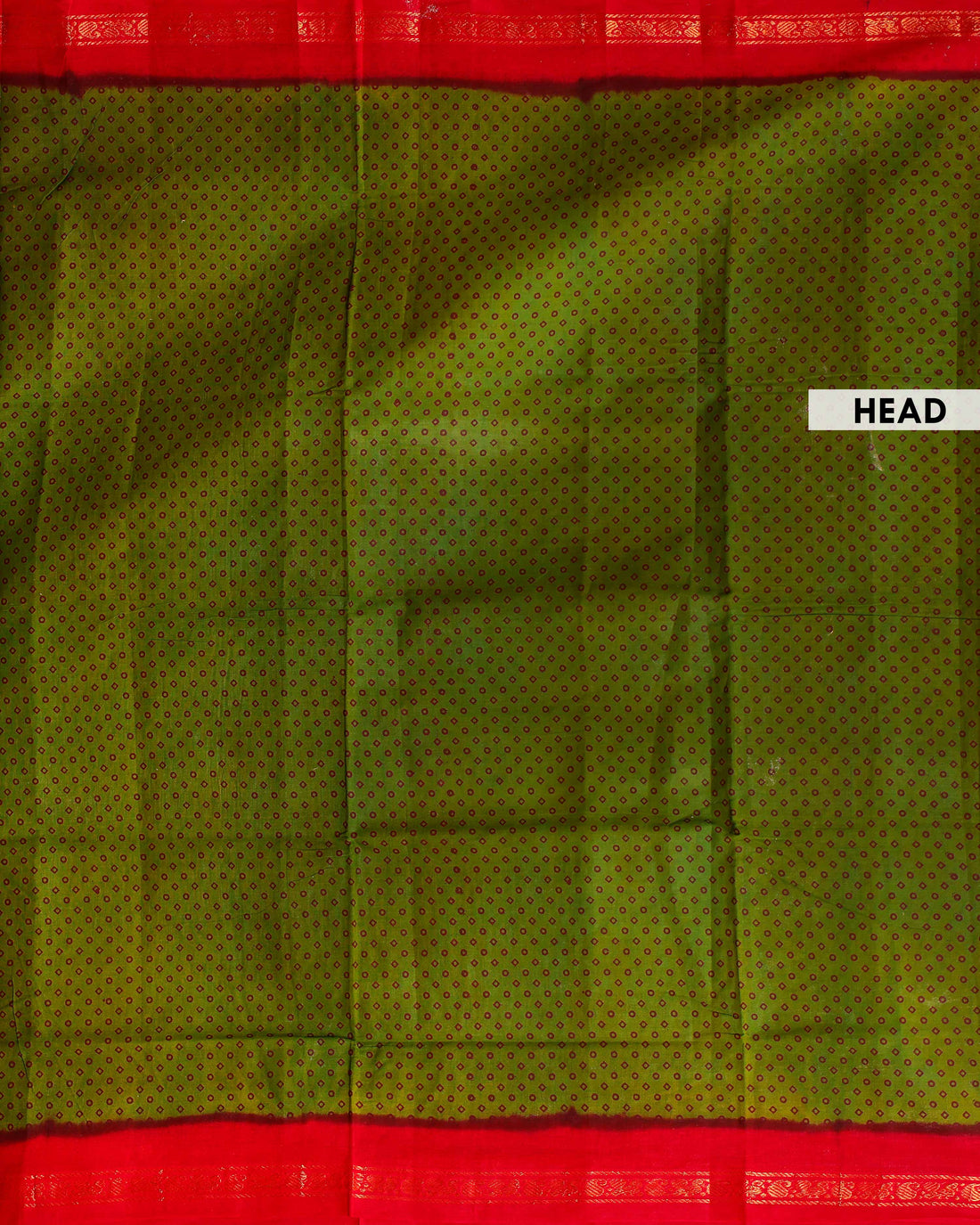 Elegant Sungudi Cotton Saree with Traditional Bandhani Inspired Print -  Green