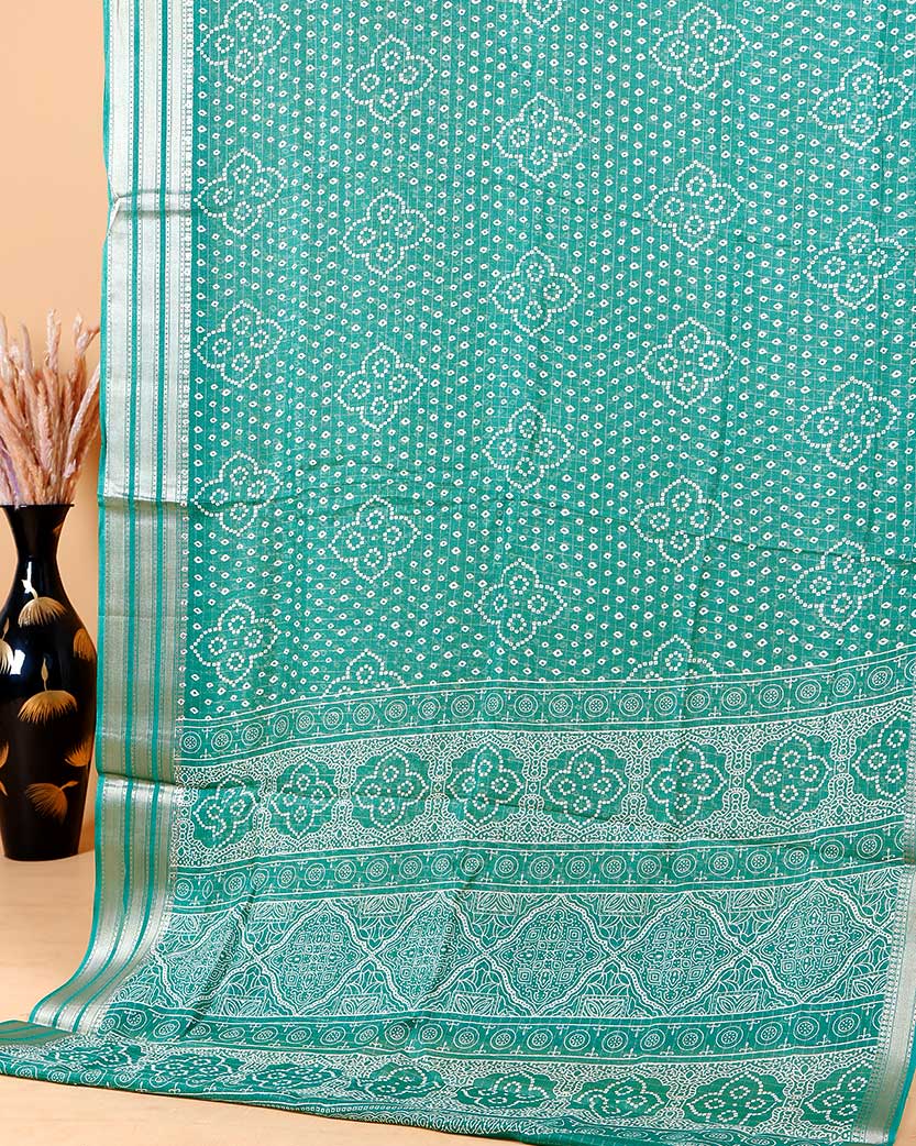 Elegant Dola Silk Saree with Bandhani Print Saree - Green