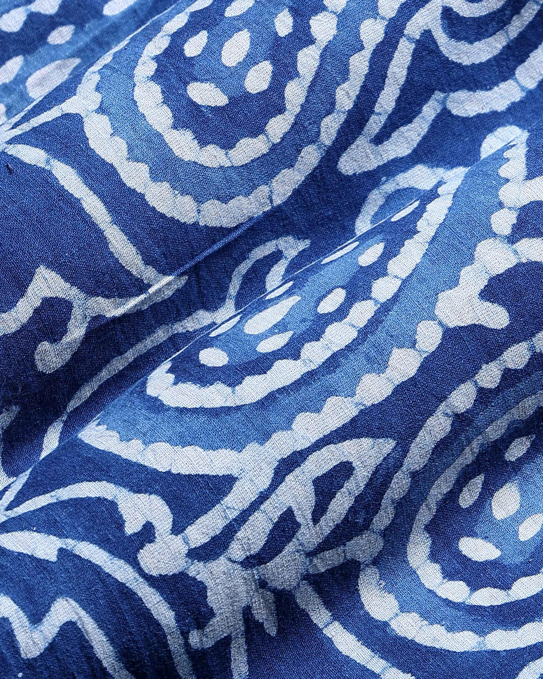 Women’s Handloom Cotton 1 Meter Blouse Material with Paisley Motifs - Blue
