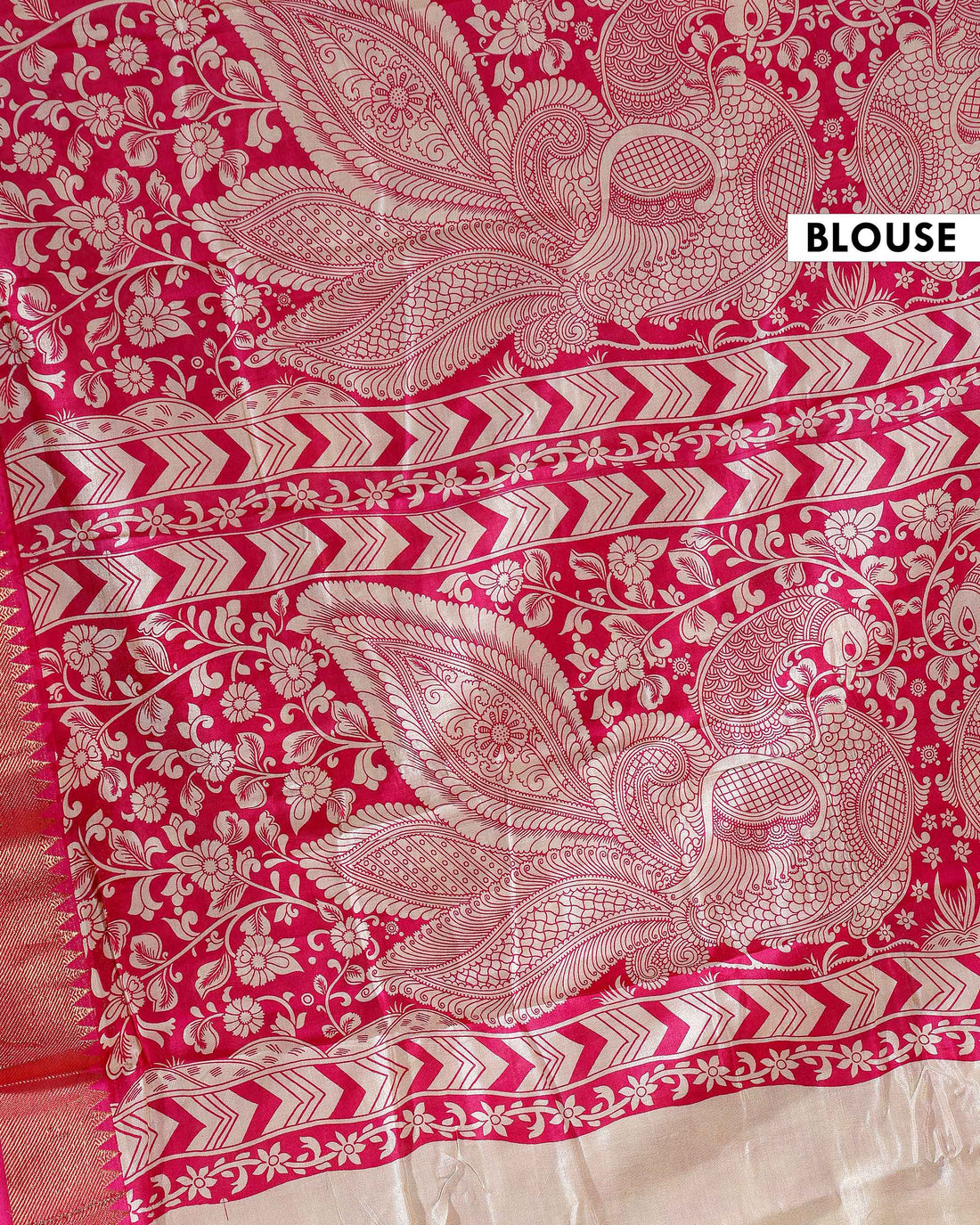 Traditional Mangalagiri Kalamkari Cotton Saree with Intricate Floral and Avian Motifs - Teal Green