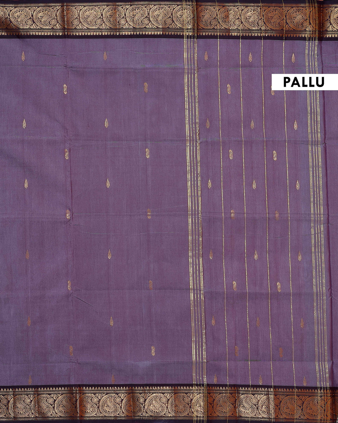 Handloom Chettinad Cotton Saree with Traditional Zari Woven Border - Purple