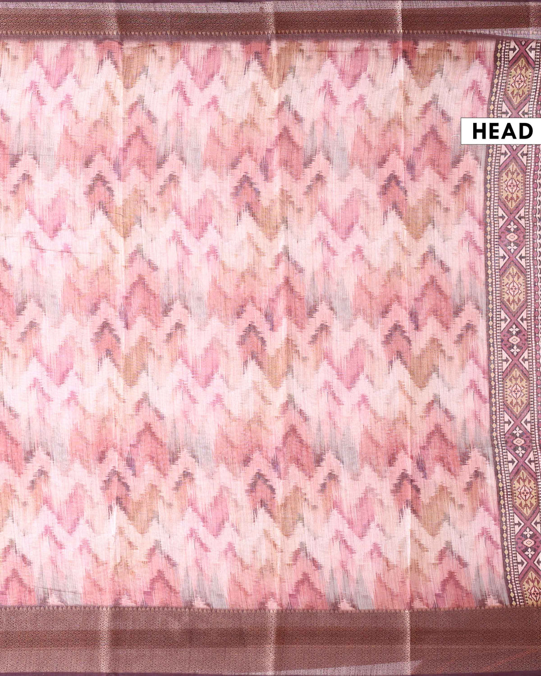 Elegant Linen Tissue Saree With Floral Print and Contrast Zari Border - Multi