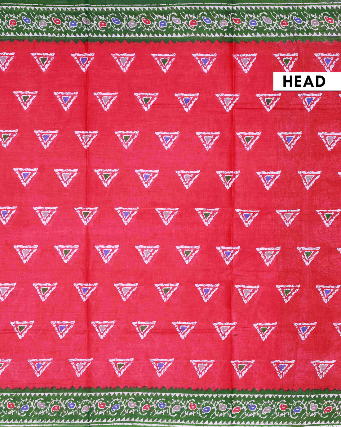 All-Over Floral Printed Voile Saree with Intricate Contrast Border – Red