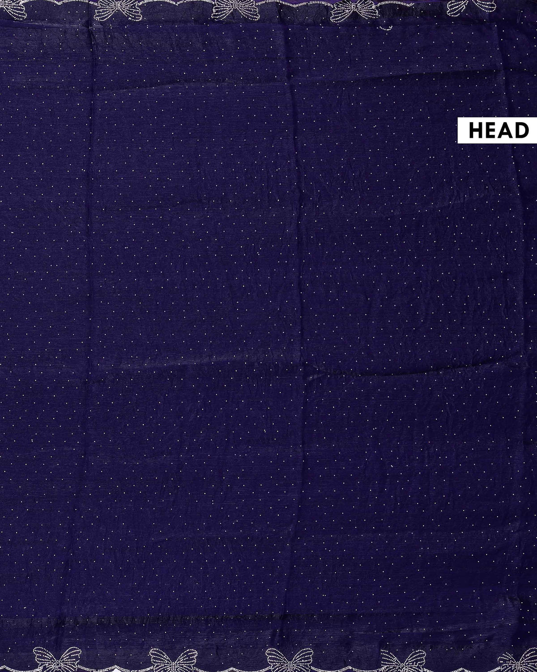 Classic Embellished Fancy Saree with Delicate Butterfly Patterned Lace Border - Navy