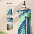 Mangalagiri Cotton Saree With  Blue  Zari Border Designer Pallu And Running Blouse Piece For Festive And Office Wear