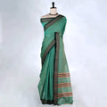 Aqua Green Mangalagiri Cotton Saree for Women | Festive Summer Collection | Jeyachandran - Full View