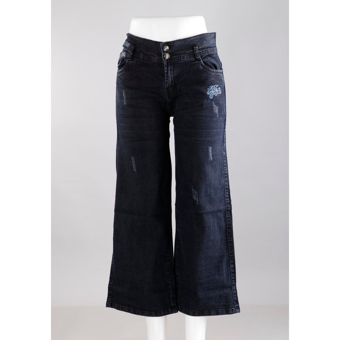 Women Black Mom Fit  Button Jeans
