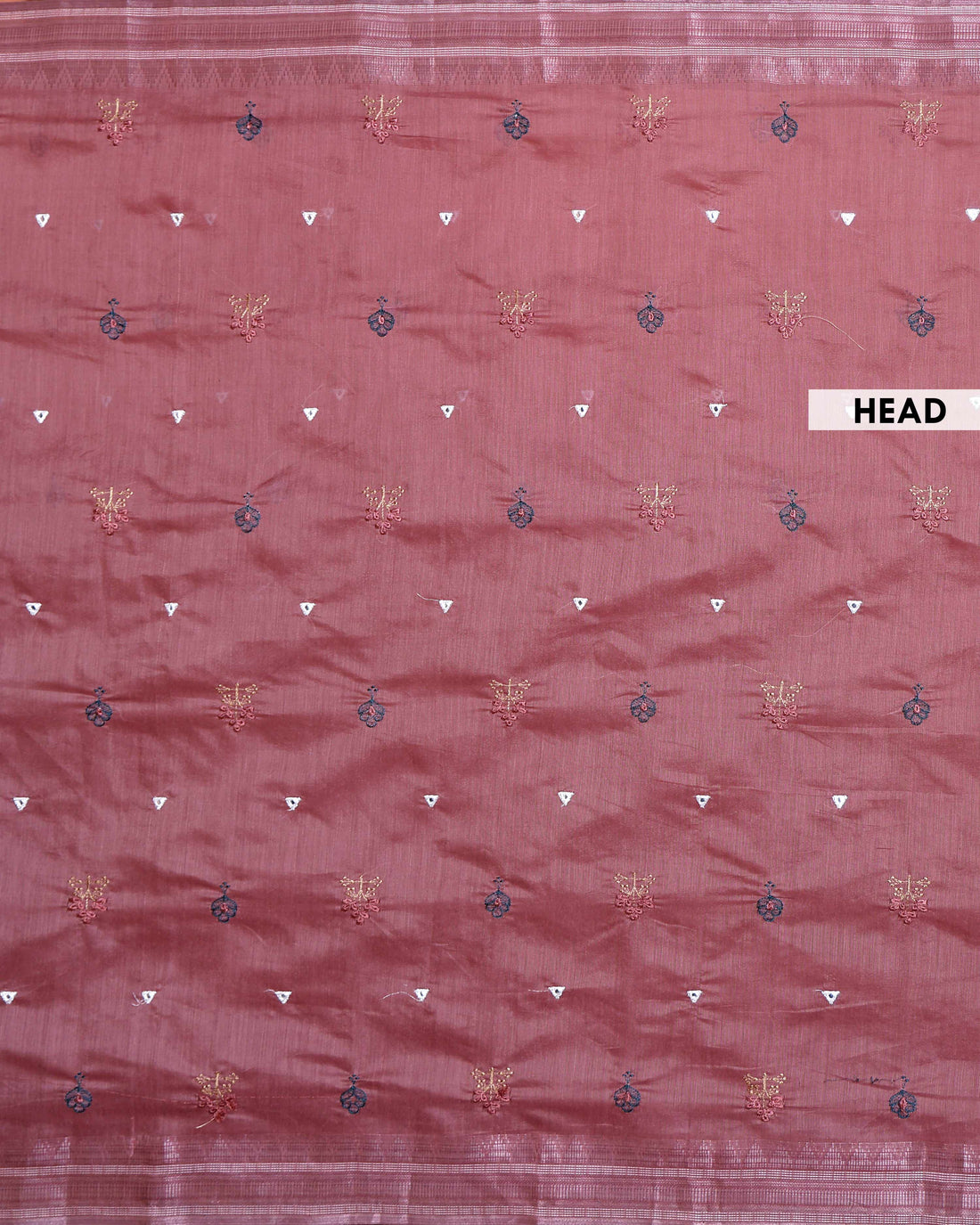 Elegant Linen Cotton Saree with Floral Embroidered and Tasselled Pallu - Purple