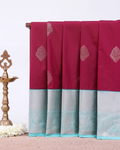 Elegant Niranjana Silk Saree Adorned with Fine Butta Motifs and Rich Zari Border - Maroon
