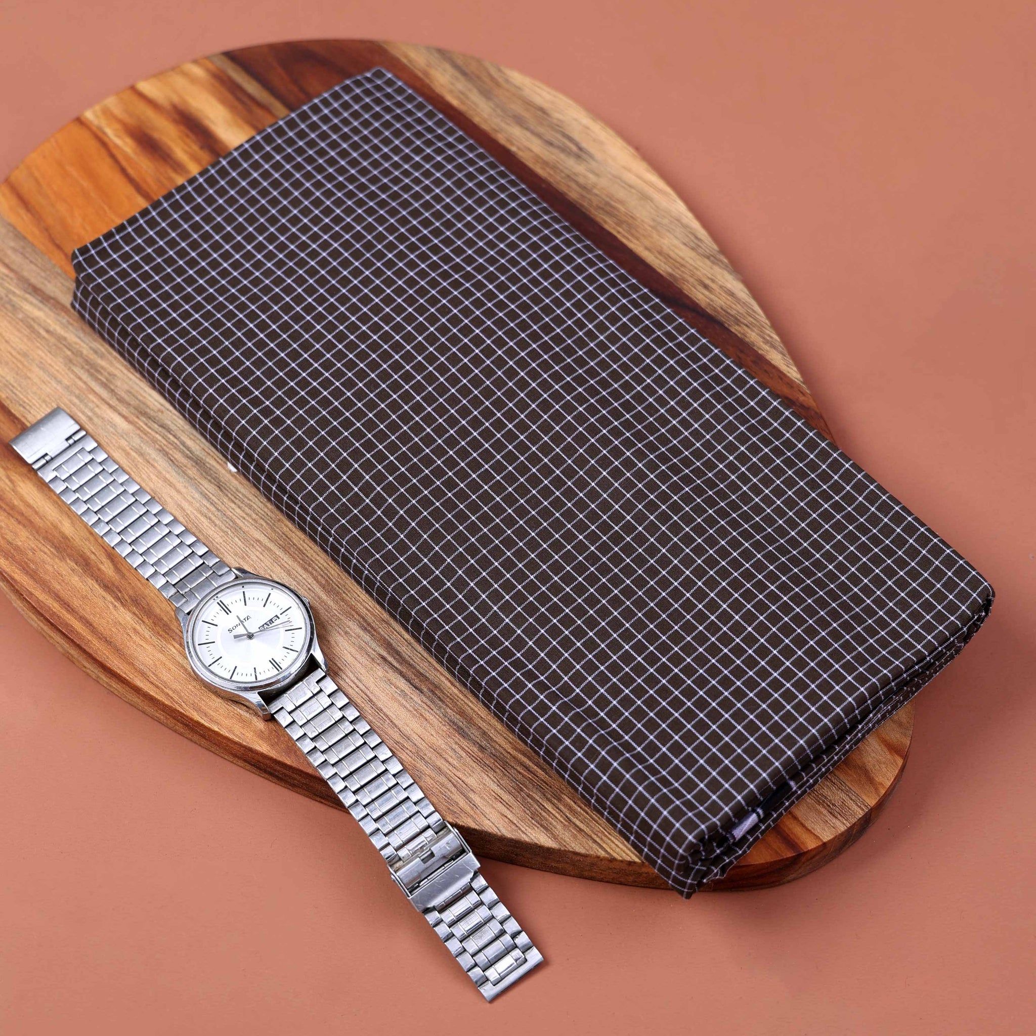 Nandu Brand Men's Premium Cotton Checked 2.20 Meter Stitched Lungi - Black