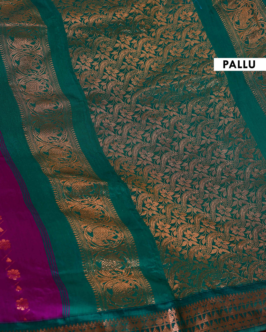 Handloom Kalyani Cotton Saree with Intricate Zari Border and Pallu Weave - Purple