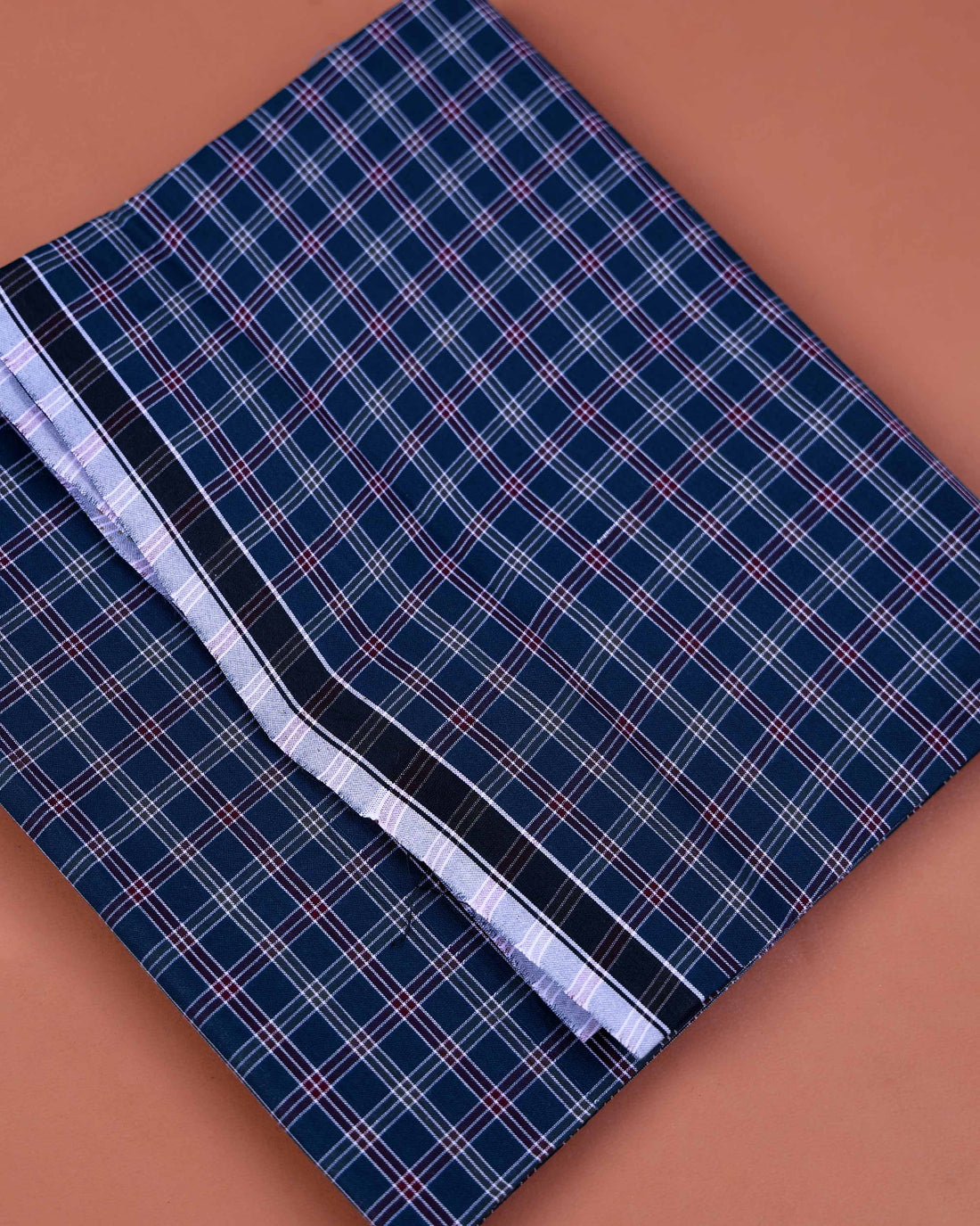 Nandu Brand Men's Premium Cotton Checked 2.20 Meter Stitched Lungi - Dark Teal