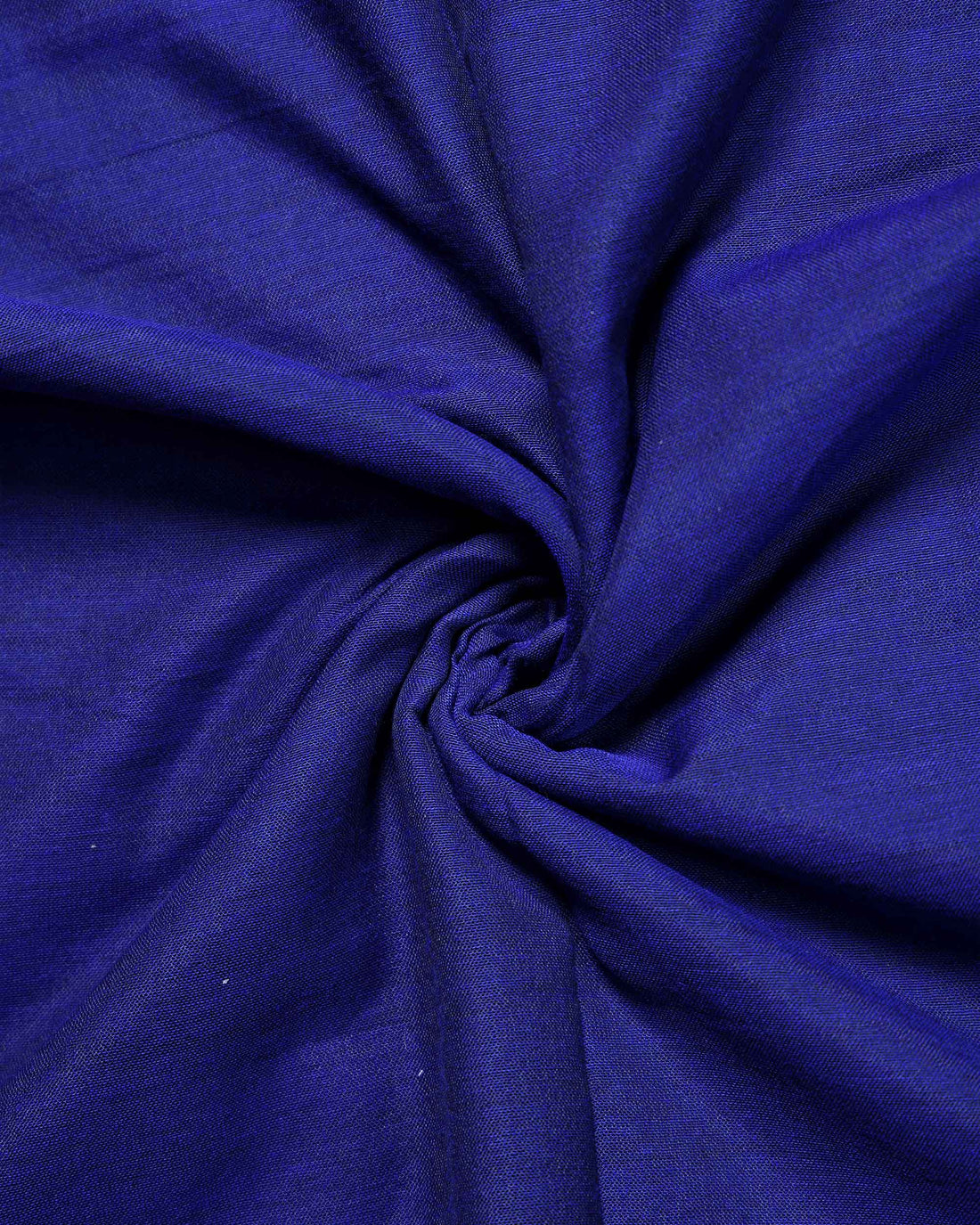 Handloom Khadi Cotton Saree with Woven Border and Contrast Printed Blouse Piece - Royal Blue