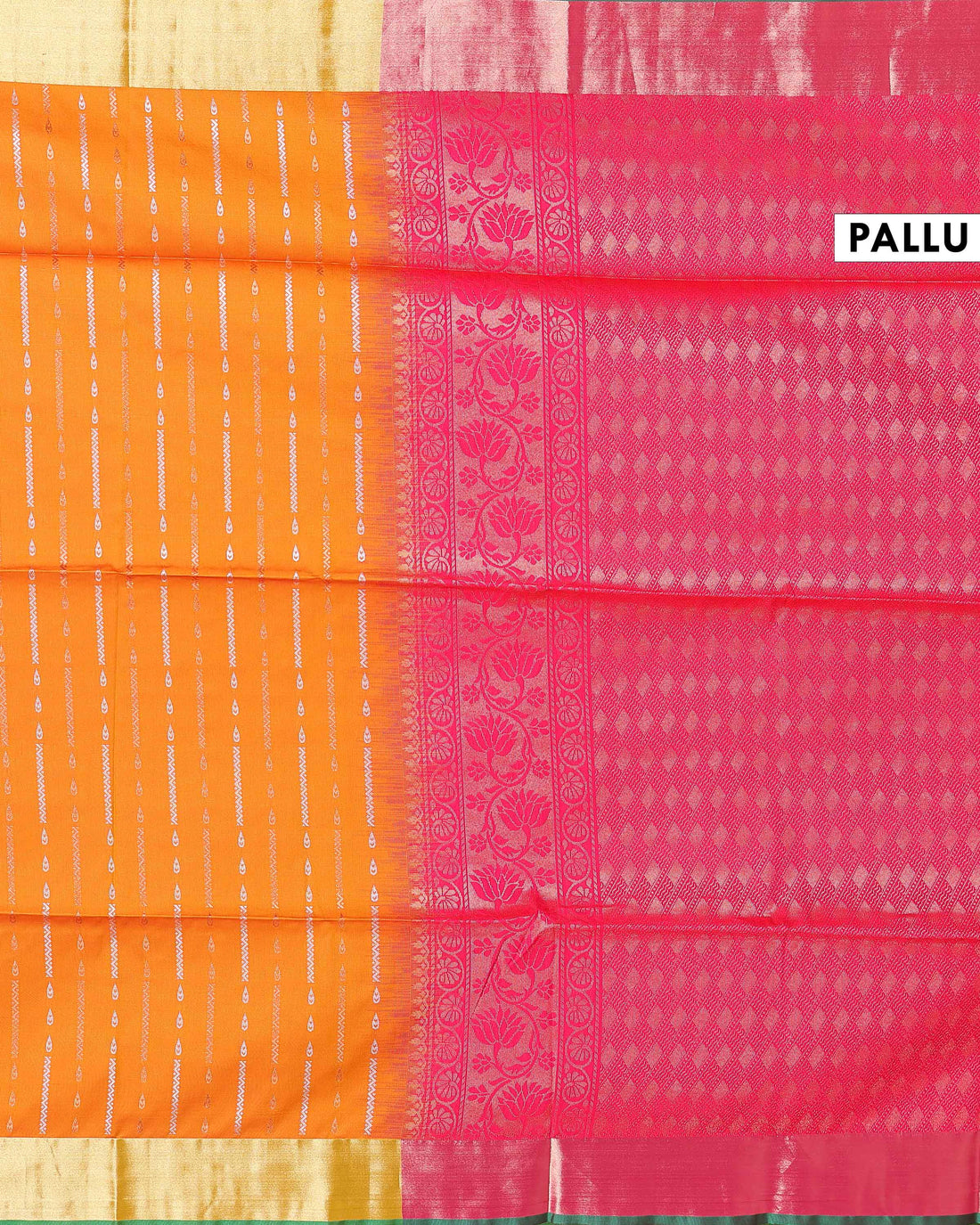 Ethnic Thread Design Soft Silk Saree - Orange