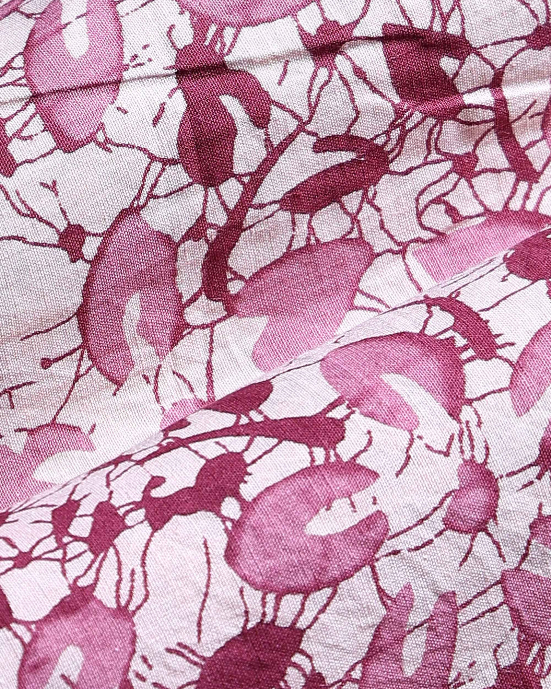 Women’s Traditional Printed Cotton 1 Meter Blouse Material with Floral Motifs - Off White