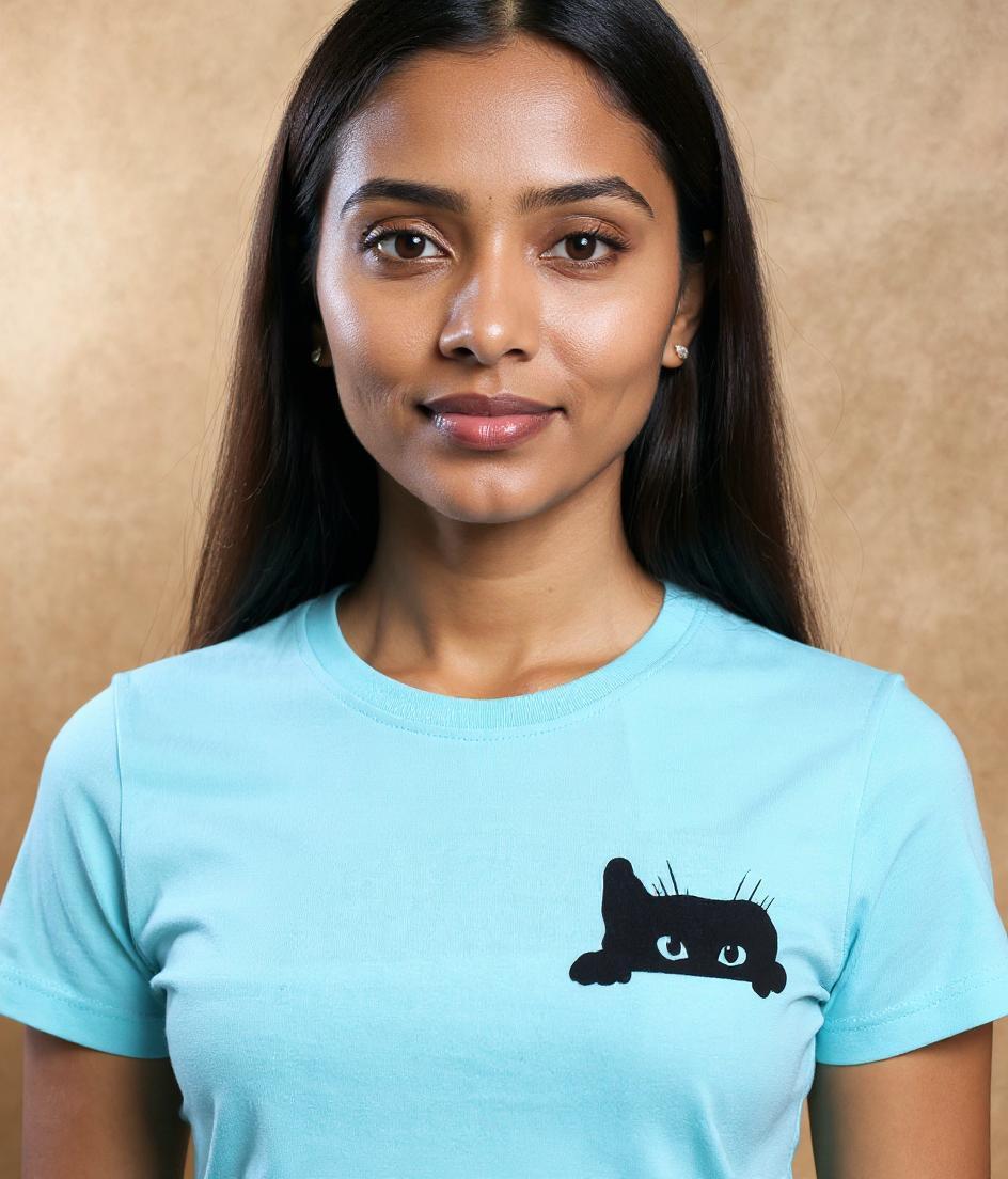 Graphic Crop T-Shirt for Women- Blue