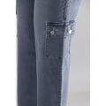 Buy Women Grey Mom Fit Cargo Jeans