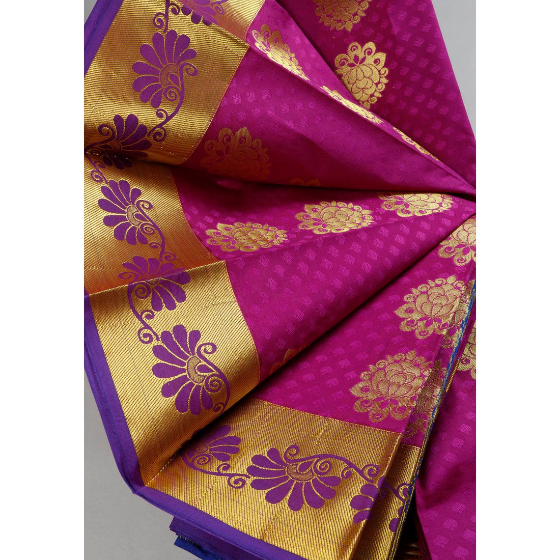 Purple Colour Aparna Saree with Gold Border