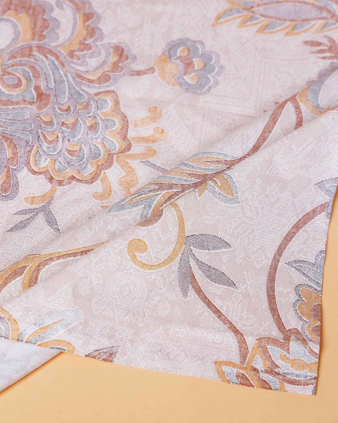 Ethereal Floral Dream Single Bed Cover With Pillow Cover- Cream