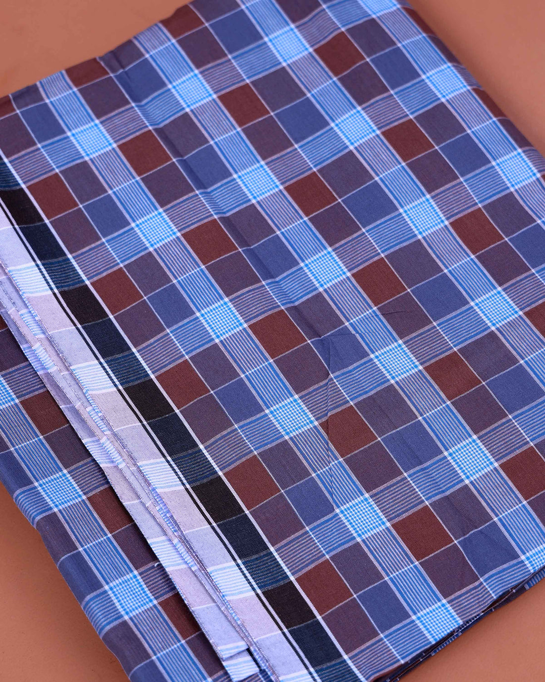 Nandu Brand Men's Premium Cotton Checked 2.20 Meter Stitched Lungi - Multi