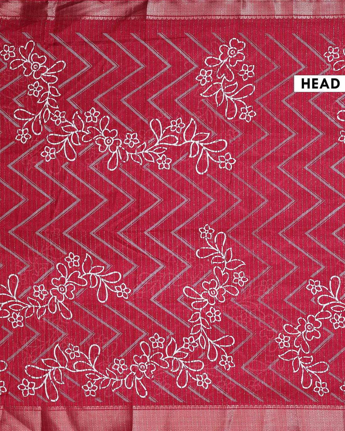 Elegant Dola Silk Saree with Chevron Weave Pattern Floral Motifs and Traditional Zari Border - Maroon