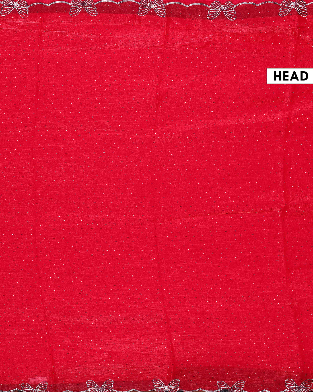 Classic Embellished Fancy Saree with Delicate Butterfly Patterned Lace Border - Red