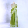 Green Bengal Cotton Saree For Women | Daily Office Wear Summer Collection | Jeyachandran - Full View