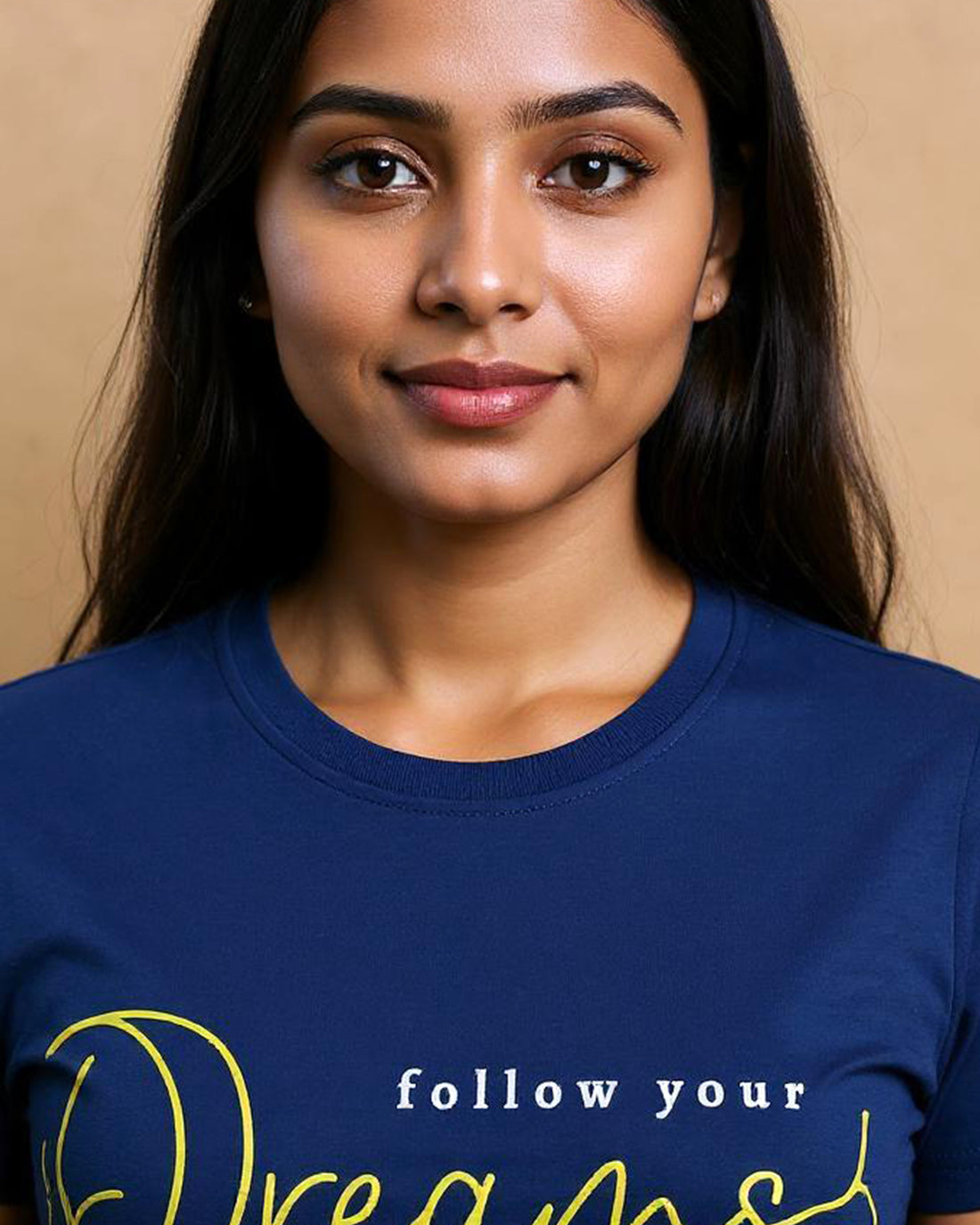 Typography Women's Printed T-shirt - Navy Blue