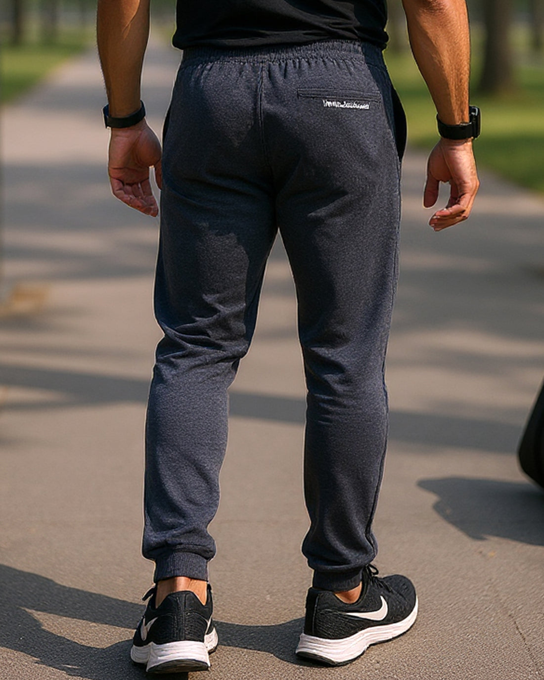 Men’s Athletic Fit Track Pant with Elastic Waistband and Side Pockets  - Blue
