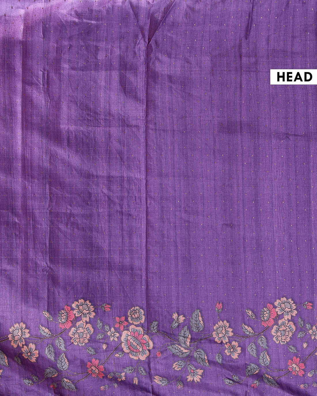 Elegant Hand-Painted Semi Tussar Silk Saree with Elephant and Floral Motifs - Purple