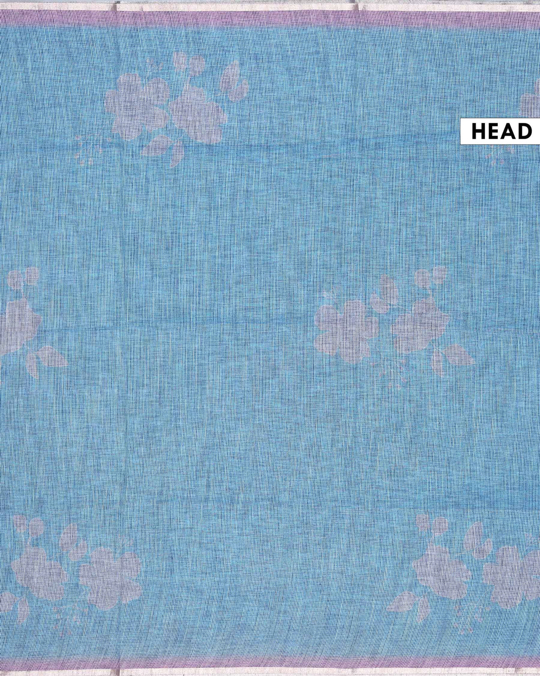 Elegant Linen Blend Saree with Subtle Floral Buta Motifs and Traditional Contrast Woven Border - Pastel Blue