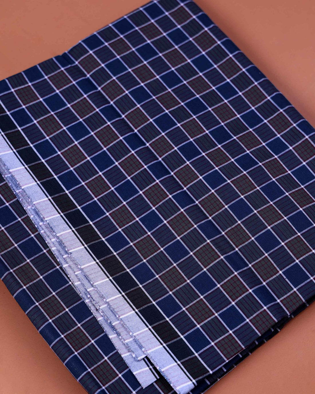 Nandu Brand Men's Premium Cotton Checked 2.20 Meter Stitched Lungi - Multi