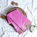 Banana Pith Saree With Elegant Gold Zari Border