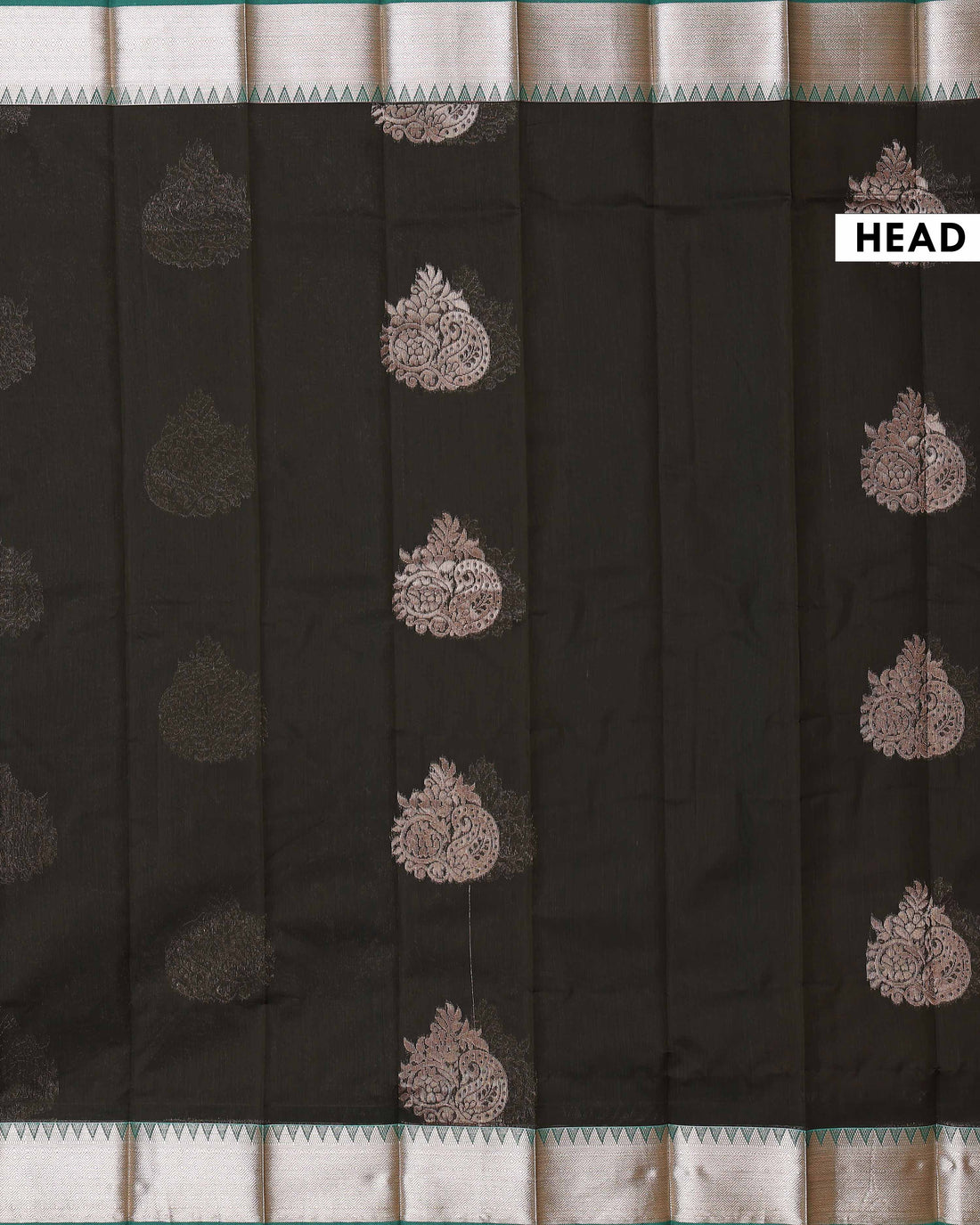 Elegant Handloom Elampillai Silk Cotton Saree with Woven Motifs and Temple Border Detail - Dark Green