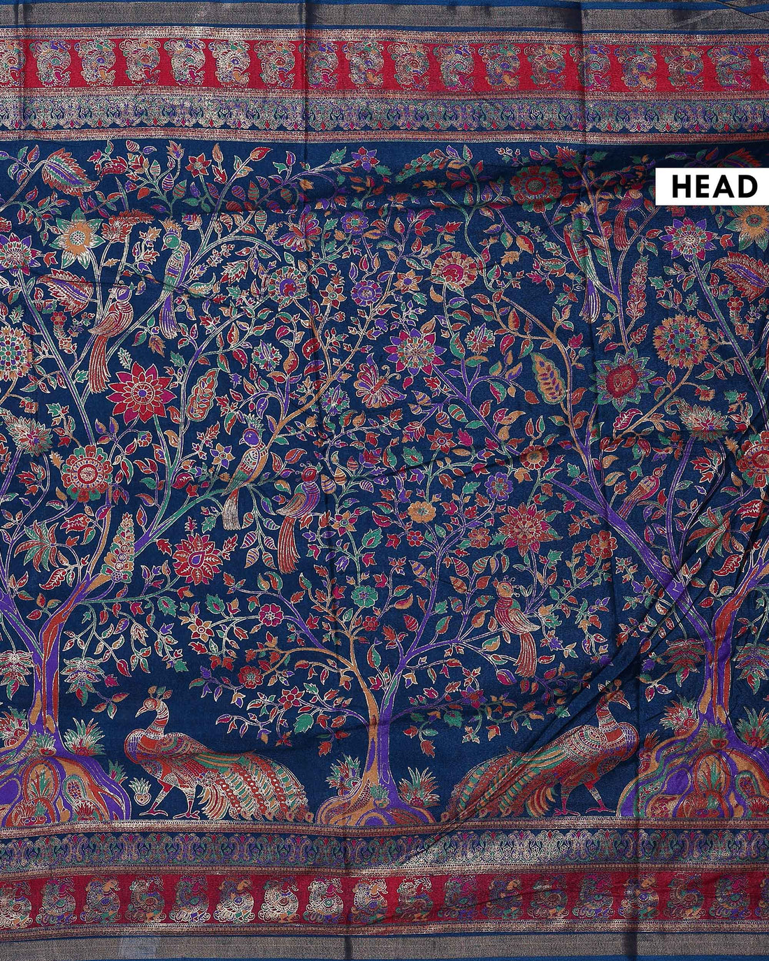 Elegant Art Silk Saree Heritage Inspired Motifs with Elaborate Woven Border - Navy Blue