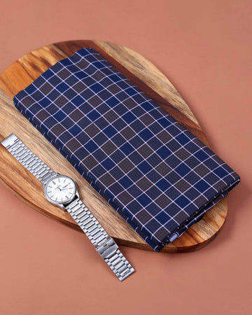 Nandu Brand Men's Premium Cotton Checked 2.20 Meter Stitched Lungi - Multi