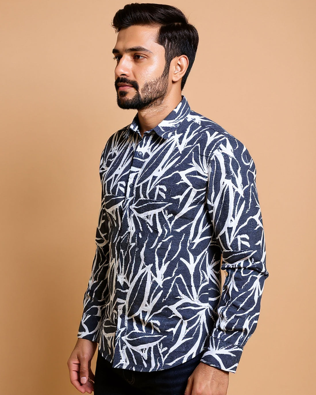 Rocx Men's Abstract Printed Regular Fit Full Sleeve Casual Shirt with Spread Collar - Multi