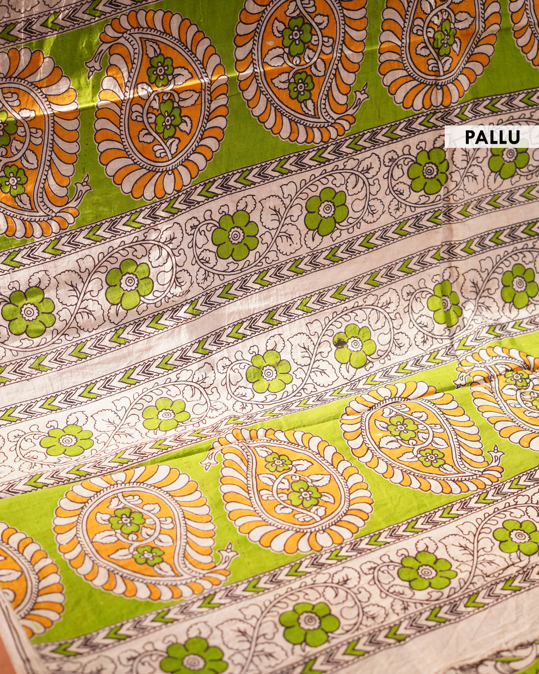 Cotton Kalamkari Printed Saree - Green