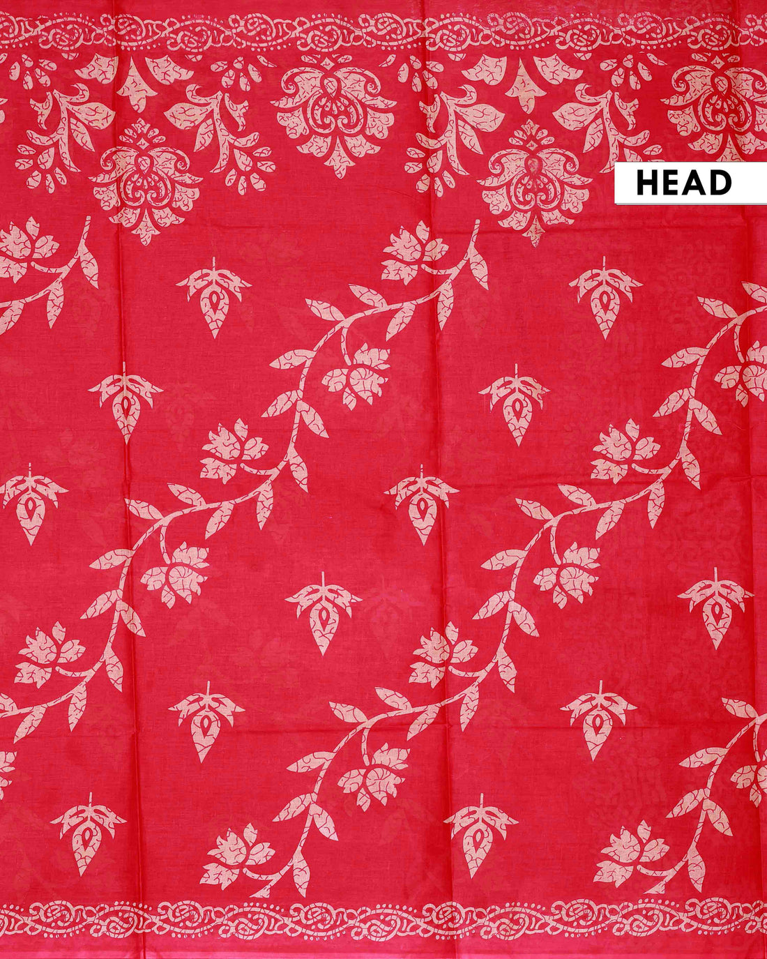 All-Over Floral Printed Voile Saree with Intricate Contrast Border – Red