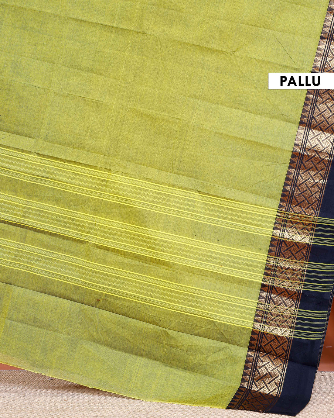 Handloom Chettinad Cotton Saree with Traditional Design  - Green