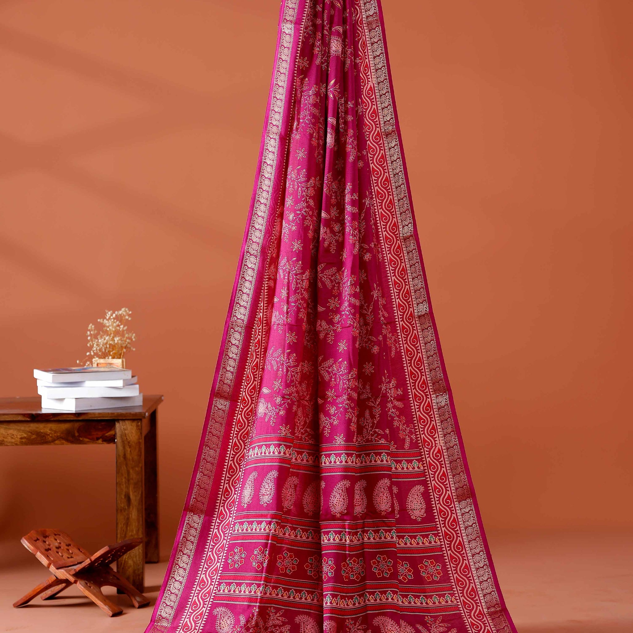 Elegant Art Silk Saree with Traditional Motifs and Zari Border - Purple