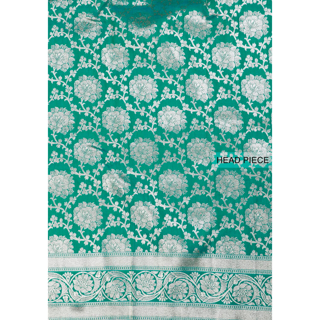 Green Colour Banarasi Silk Saree with Flower Design Border