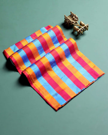 Women's Traditional Checked 1 Meter Blouse Material with Soft Finish - Multi