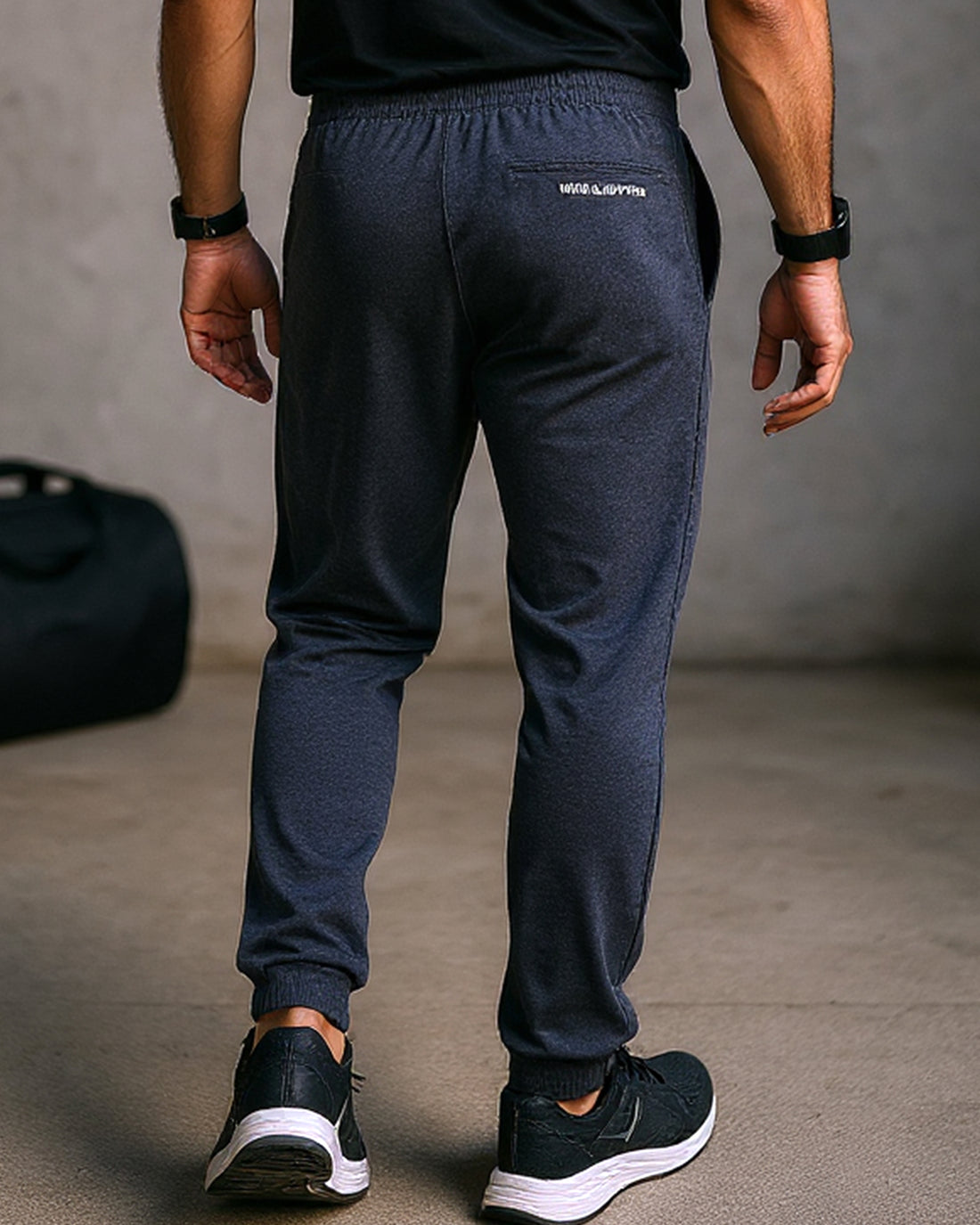 Men’s Jogger-Style Track Pant with Ribbed Cuffs and Adjustable Drawstring - Navy Blue
