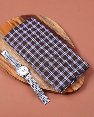 Nandu Brand Men's Premium Cotton Checked 2.20 Meter Stitched Lungi - Multi