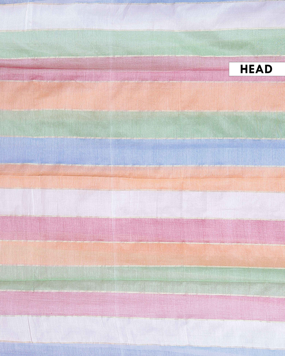 Handwoven Mul Mul Cotton Saree with Bold Striped Pattern and Tassel Detailing - Multi