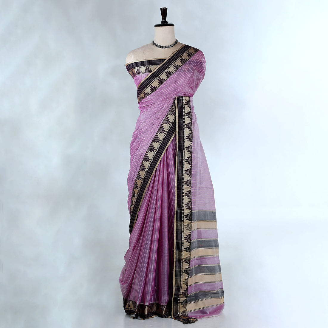 Purple Mangalagiri Cotton Saree for Women | Festive Summer Collection | Jeyachandran - Full View