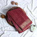 Banana Pith Saree With Elegant Gold Zari Border