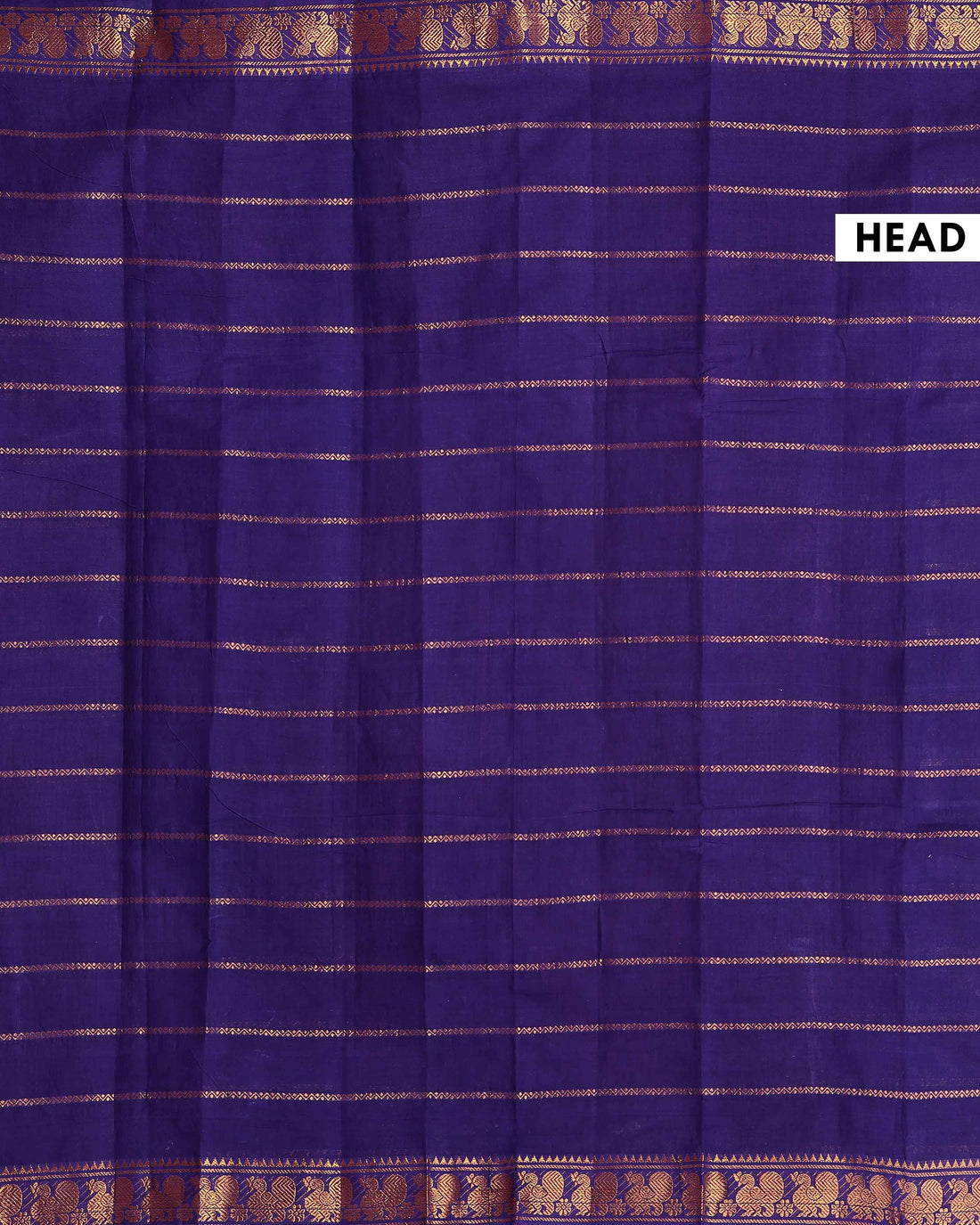 Handwoven Sungudi Cotton Saree with Zari Woven Peacock Motif Border - Dark Blue