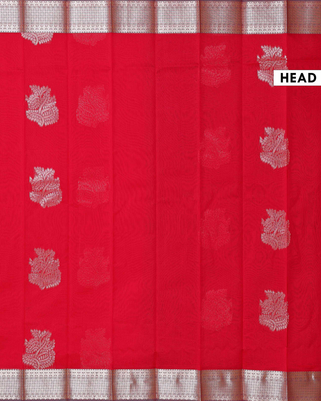 Elegant Elampillai Silk Cotton Saree with Intricate Woven Motifs and Zari Border - Red